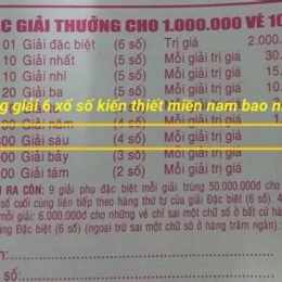giải 6 xổ số kiến thiết bao nhiêu tiền