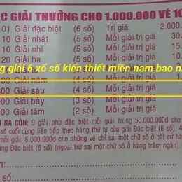 giải 6 xổ số kiến thiết được bao nhiêu tiền