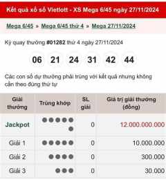 giao diện app kết quả xổ số vietlott ngày 11 tháng 11