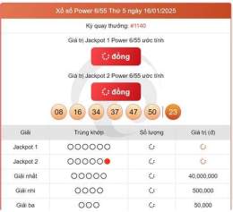 giao diện app kết quả xổ số vietlott ngày 19 tháng 5