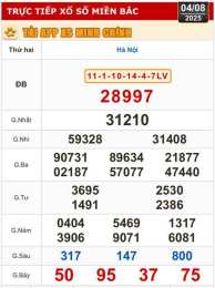 giao diện app quả xổ số hà nội hôm nay