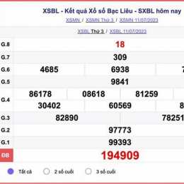 kết quả xổ số bạc liêu ngày 18 tháng 8