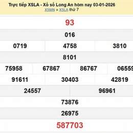 kết quả xổ số long an ngày 3 tháng 1