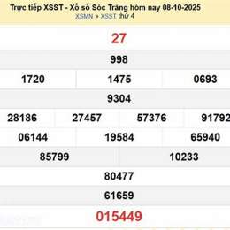 kết quả xổ số sóc trăng ngày 8 tháng 7