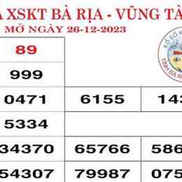 xổ số bà rịa vũng tàu ngày 26 tháng 5 năm 2026