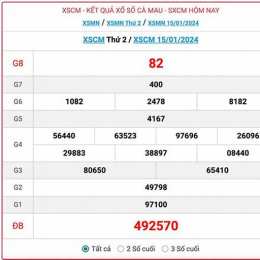 xổ số đài cà mau ngày 29 tháng 12