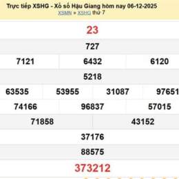 xổ số đài hậu giang ngày 13 tháng 12