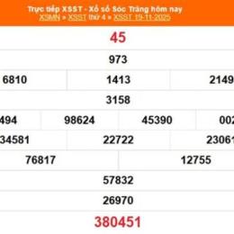 xổ số đài sóc trăng ngày 19 tháng 11