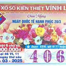 xổ số đài vĩnh long ngày 20 tháng 03