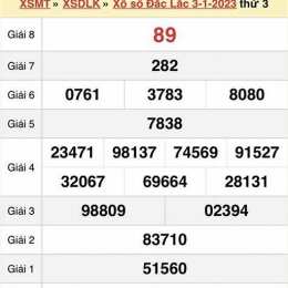xổ số đắk lắk thứ ba tuần vừa rồi
