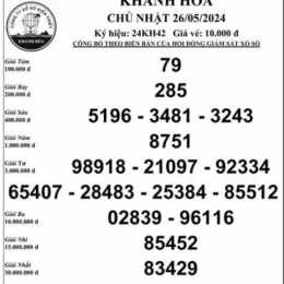 xổ số khánh hòa ngày 26 tháng