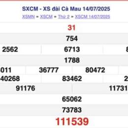 xổ số kiến thiết cà mau 27 tháng 7