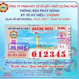 xổ số kiến thiết quảng ngãi ngày 19 tháng 09