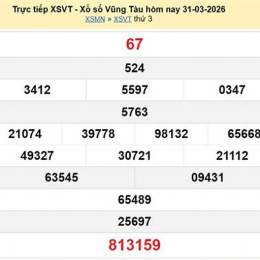 xổ số kiến thiết vũng tàu ngày 31 tháng 03