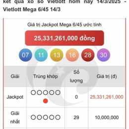 xổ số mega ngày 21 tháng 6