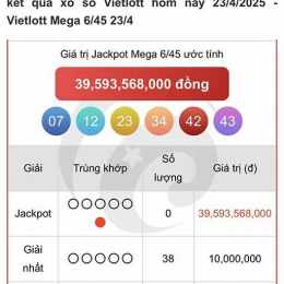 xổ số mega ngày 23 tháng 1