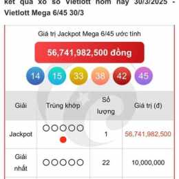 xổ số vietlott 30 tháng 12