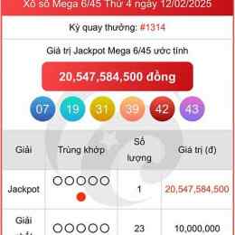 xổ số vietlott mega 6/45 hôm nay