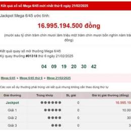 xổ số vietlott ngày 21 tháng 2 năm 2026