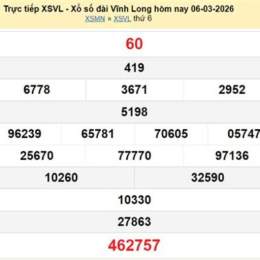 xổ số vĩnh long 6 3 2026